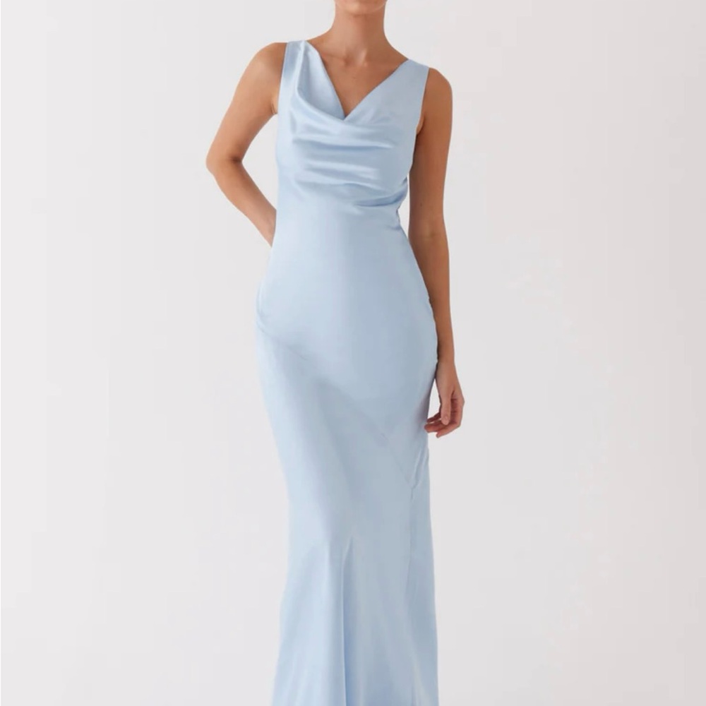 Peppermayo Sky Blue Satin Dress NWT - Picture 3 of 7